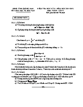 Kiểm tra 90 học kỳ II môn Toán - Lớp 9